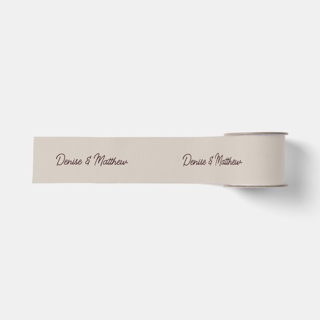 Braut und Groom perfekt blassbeige Ripsband (Vorderseite)