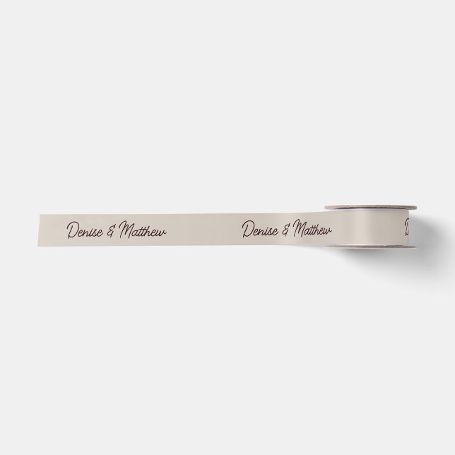 Braut und Groom perfekt blassbeige Satinband (Vorderseite)