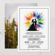Braut und Groom Rainbow Burst Wedding
