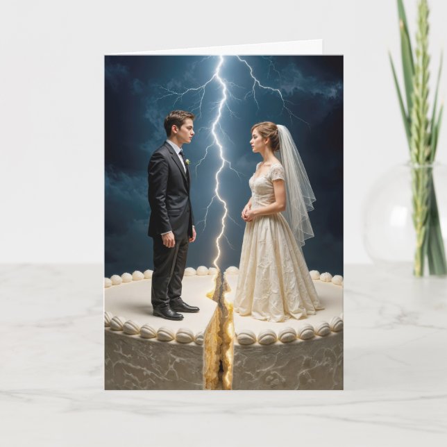 Braut und Groom Scheidungskuchen Karte (Vorderseite)