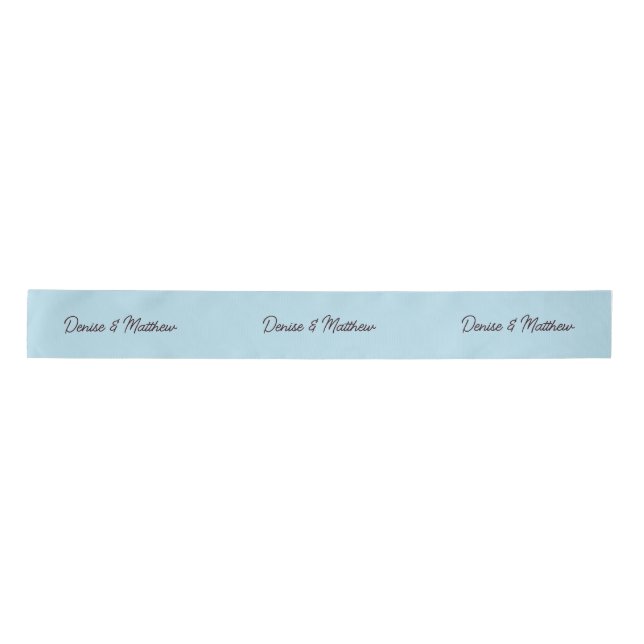 Braut und Groom Spun Sugar Blue Satinband (Vorderseite)