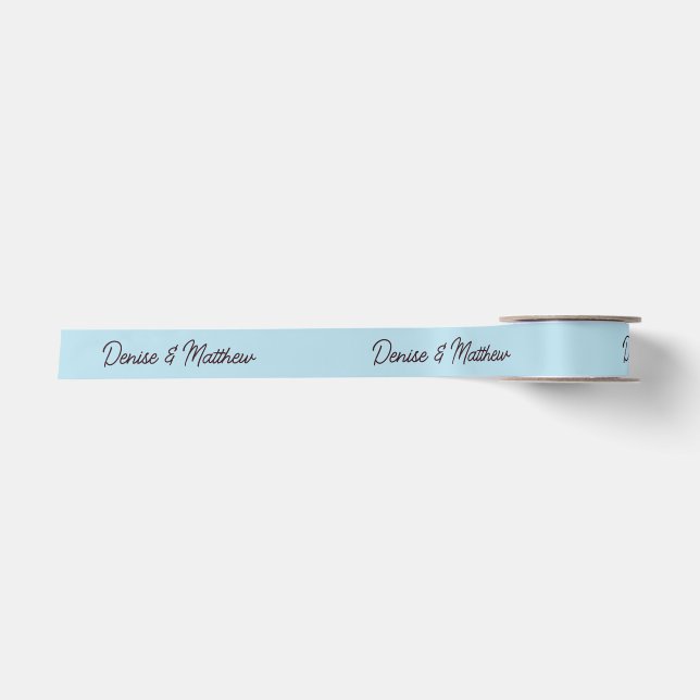 Braut und Groom Spun Sugar Blue Satinband (Vorderseite)