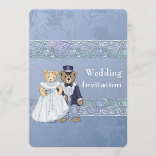 Braut und Groom Teddy Bären Einladung zur Hochzeit