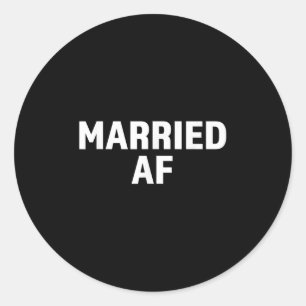 Braut und Groom Verheiratete Af-Matching-Hochzeit Runder Aufkleber