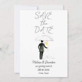 Braut und Groom Wasserfarbe Rustikale Hochzeit Einladung