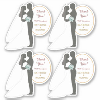 Braut und Groom Wedding Vielen Dank für Ihre Konta Aufkleber