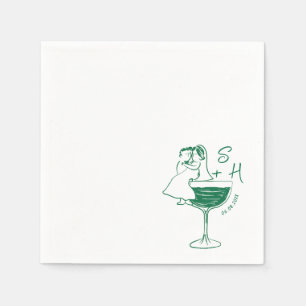 Braut- und Groomcocktail-Hochzeit Serviette