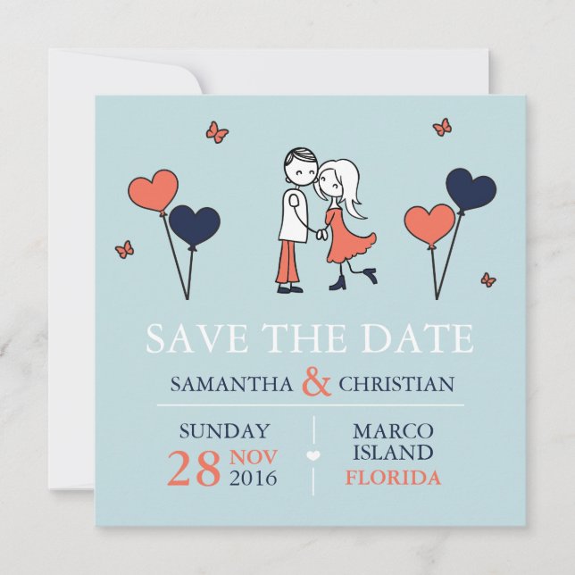 Braut und Hochzeit speichern das Datum Save The Date (Vorderseite)