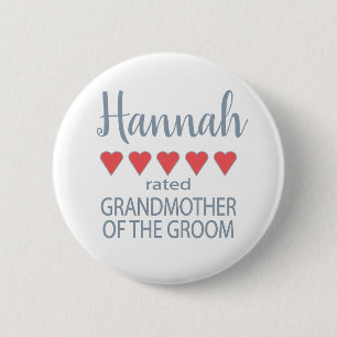 Braut- und Hochzeitsgesellschaft 5 Herz Großmutter Button