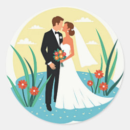 Braut- und Kissensticker Runder Aufkleber