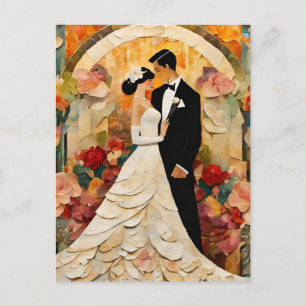 Braut und Kollage Postkarte