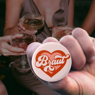 Braut Und Team Braut Junggesellinnenabschied Retro Button