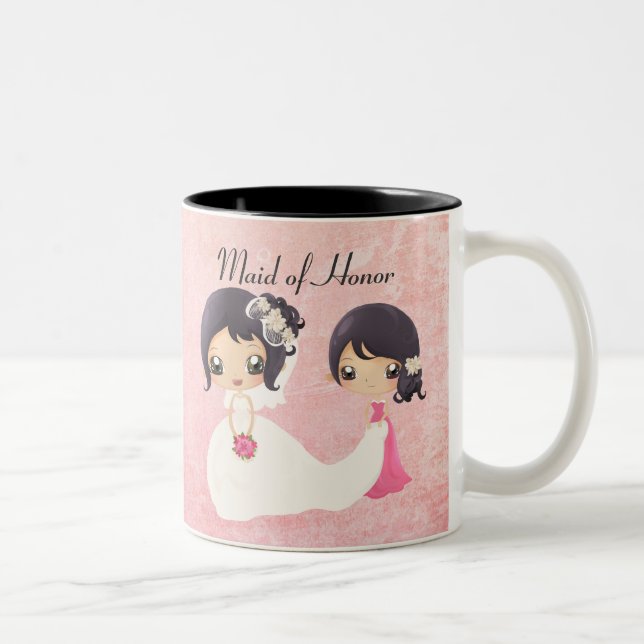Braut und Trauzeugin Zweifarbige Tasse (Rechts)