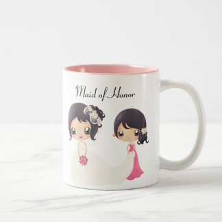 Braut und Trauzeugin Zweifarbige Tasse