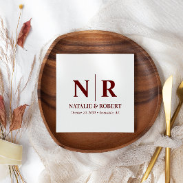 Braut- und Wurzelinitials für Hochzeiten elegant Serviette