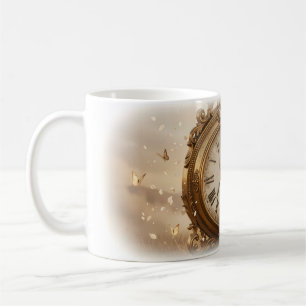 Braut Vintage-Uhr Schmetterlinge Zeitloser Becher Kaffeetasse