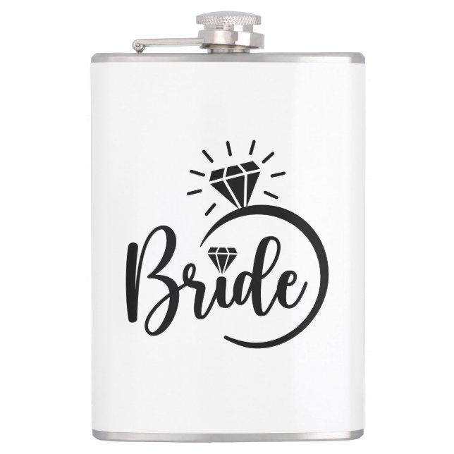 Braut Vinyl umwickelte Flasche Flachmann (Vorderseite)