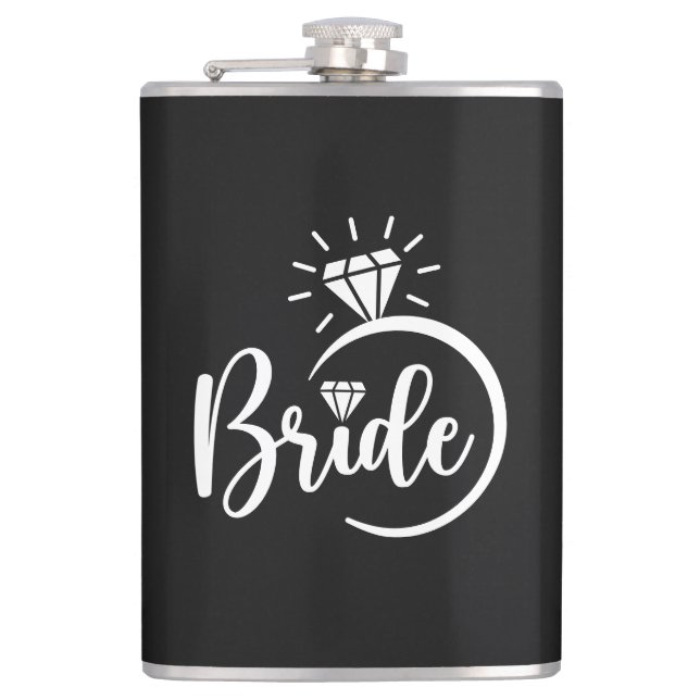 Braut Vinyl umwickelte Flasche Flachmann (Vorderseite)