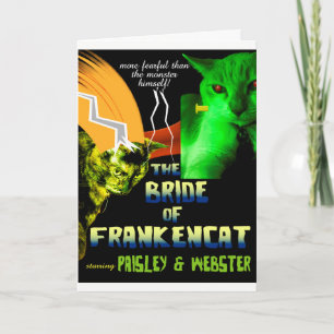 Braut von Frankencat Halloween Karte