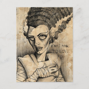 Braut von Frankenstein, gemacht um dich zu lieben Postkarte