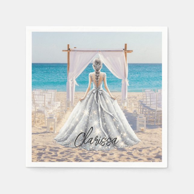 Braut Wedding Day Beach Hochzeit Extravagante Gown Serviette (Vorderseite)