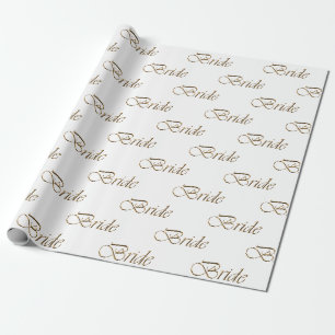 Braut weiß Gold Kalligrafie Muster elegant chic Geschenkpapier