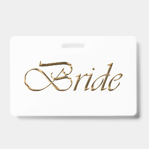 Braut weiß Gold Schrift Kalligrafie elegant chic Ausweis