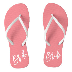 Braut-Weiß-Skript Flip Flops