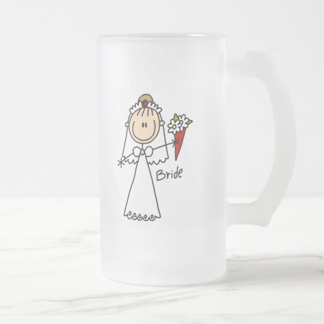 Braut, welche die Blumenstrauß-Tasse wirft Mattglas Bierglas (Rechts)