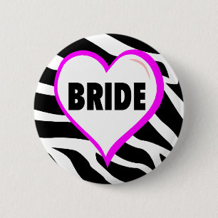 Braut (Zebra-Streifen) Button