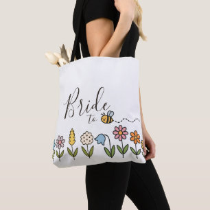 Braut zu Bienen Blumen Personalisiertes Geschenk Tasche