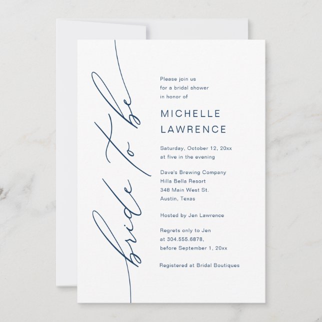 Braut zu sein, Brautparty Dinner Party Einladung (Vorderseite)