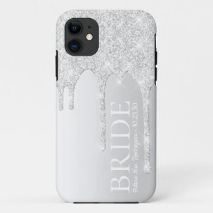 Braut Zukünftige Frau Silber Glitter-Tropfen Case-Mate iPhone Hülle