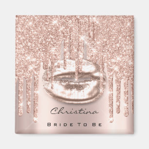 Braut, zum Brautparty-Kuss-LippenGlitzer-Rose zu Magnet