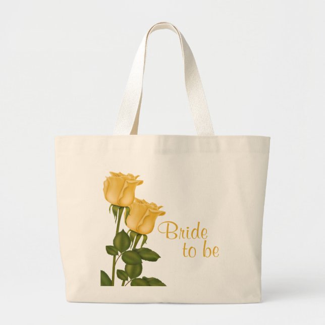 Braut, zum gelbe Rosen zu sein Jumbo Stoffbeutel (Vorne)
