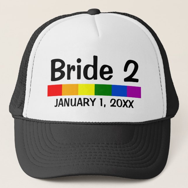 Brautbanner für Hochzeitsrähne 2 Truckerkappe (Vorderseite)
