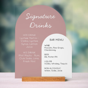 Brautbar-Schild mit rosa Bogen - individuelle Anze Acrylschild
