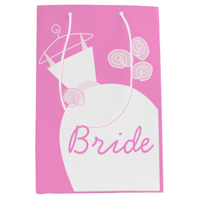 Brautbeutel Hochzeitskleid Rosa Brautmittel Mittlere Geschenktüte (Vorderseite)