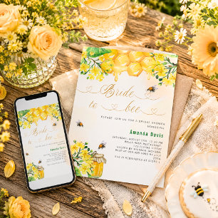 Brautbiene gelbe florale Honigwaben-Brautparty Einladung