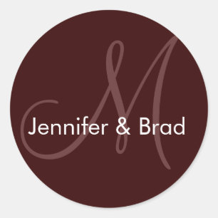 Brautbräunennamen Brown Monogram Sticker