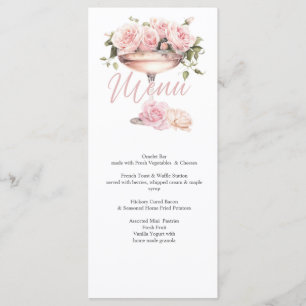 Brautbrunch, Brautparty, floral, elegant Menükarte