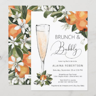 Brautbrunch und sprudelnde Orange Blossom Mimosa Einladung