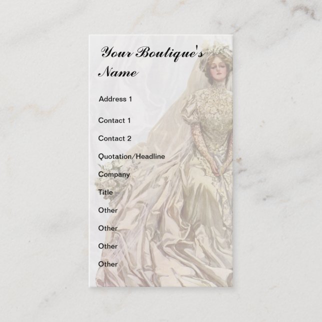 BrautButike, Hochzeits-Kleid, Näherin Visitenkarte (Vorderseite)