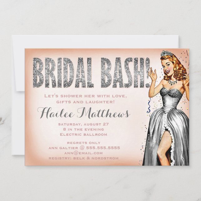 BrautButton des schlag-311 herauf Mädchen-Schein Einladung (Vorderseite)