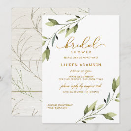 Brautdusche Einladung - Elegante Messe Grün