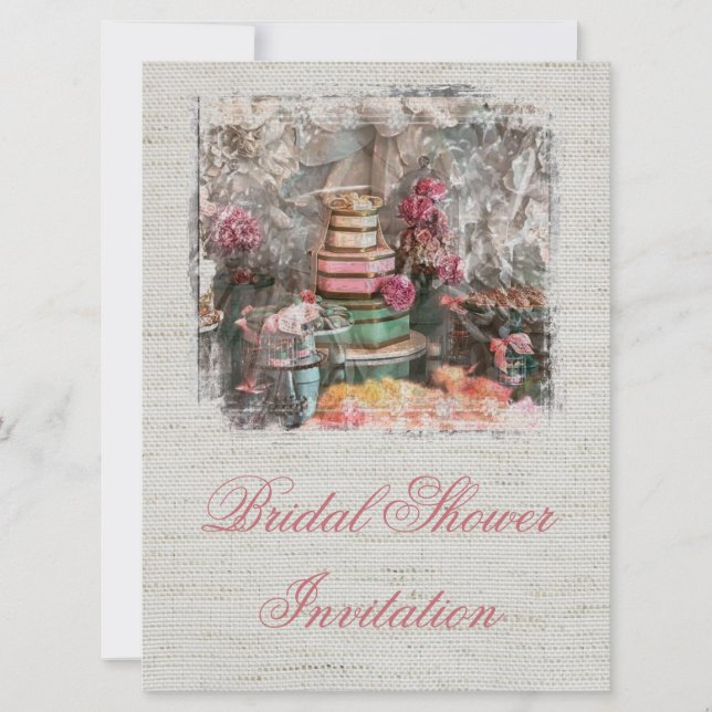 Brautdusche Einladung Grau Chic Einladung (Vorderseite)