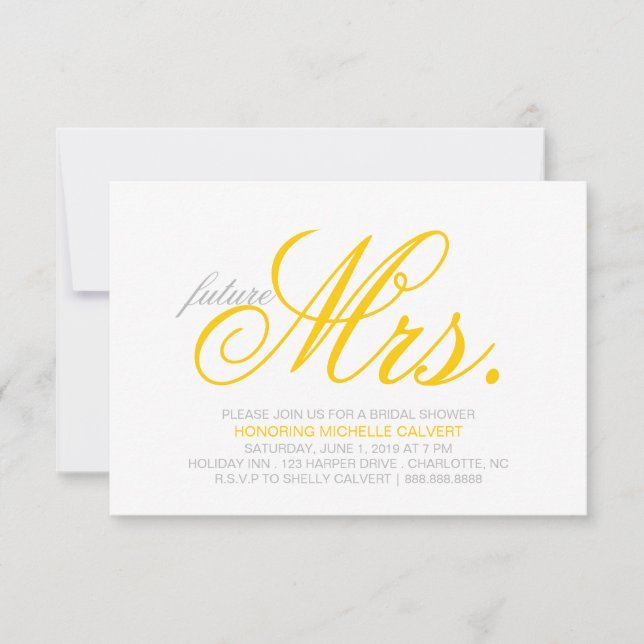 Brautdusche Einladung| künftige Frau Einladung (Vorderseite)