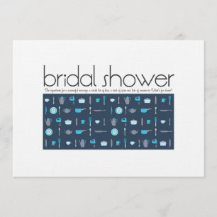 Brautdusche Einladung  Peacock Blue