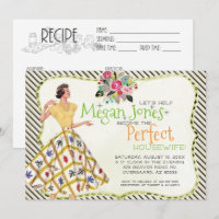 Brautdusche Einladung | Retro-Hausfrau