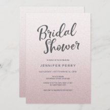 Brautdusche Einladung - Rosa Glitzer